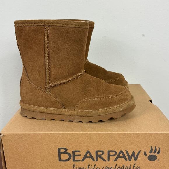 Bearpaw Brady Youth Unisex Genuine Shearling Lined Suede Boot Little Kid Size 13 - Picture 4 of 8